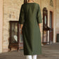 Juniper Women's Green Chinnon Printed Kurta | Swadesiicart