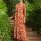Janasya Brown Georgette Floral Kurta, Bottom & Inner | Swadesiicart