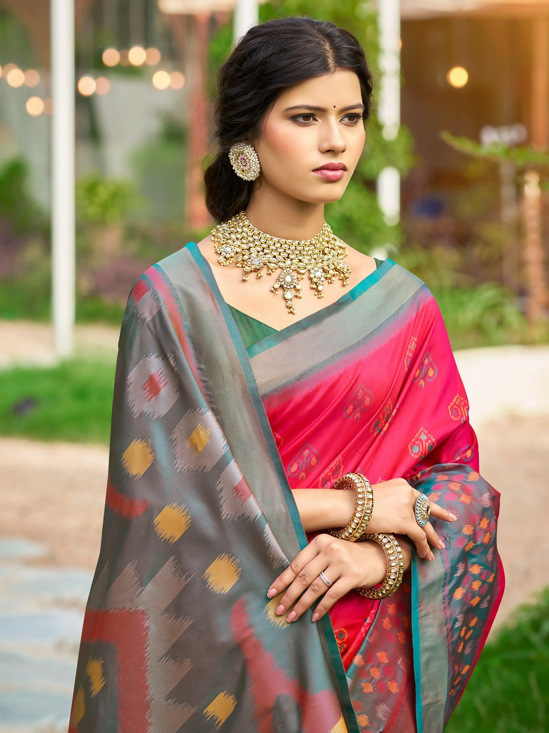 Shree Shyam Fashion Red Soft Silk Saree