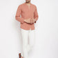 Even Apparels Brown Pure Cotton Men's Kurta With Slit Neckline | Swadesiicart