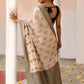 Joban Fashion Ivory Crepe Chiffon Pure Handloom Banarasi Silk Saree | Swadesiicart