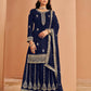 Anaita Navy Blue Premium Georgette Embroidered Stitched Salwar Suit