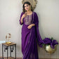 Partywear Designer Wine Rayon Slub Stitched Suit With Dupatta - Tanisha | Swadesiicart