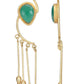 Joban Fashion Women Green Stone Matte Gold Earrings | Swadesiicart
