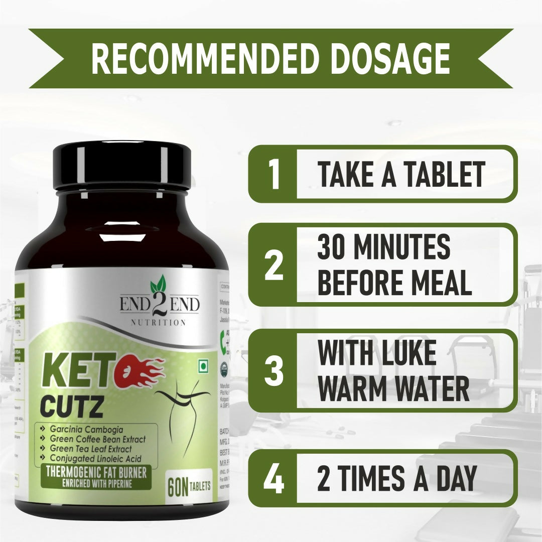 End2End Nutrition Keto Cutz Fat Burner For Weight Loss Tablets | Swadesiicart