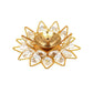 eCraftIndia Gold-Toned & White 2 Pieces Crystal Lotus Shape Brass Diyas | Swadesiicart