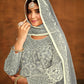 Anaita Grey Embroidered Net Anarkali Suit