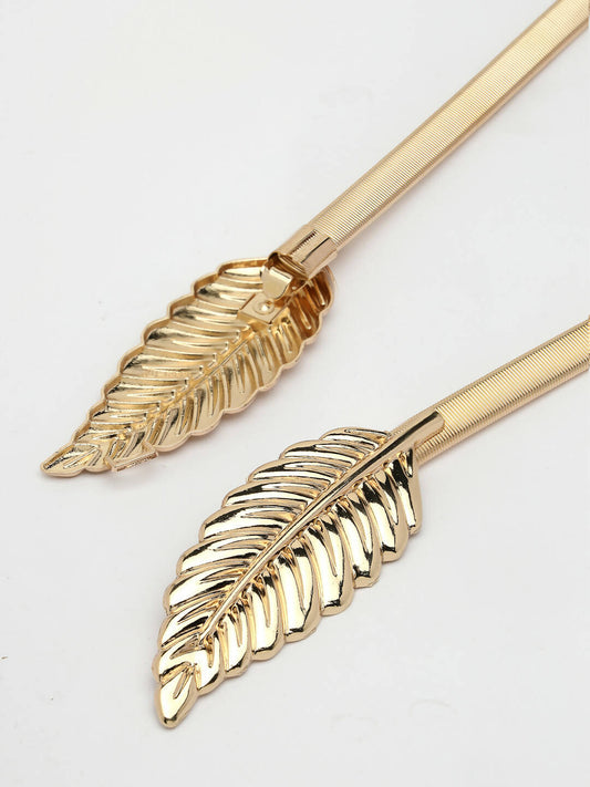 NVR Women Circular Gold-Polished Stretchable Metal Belt | Swadesiicart