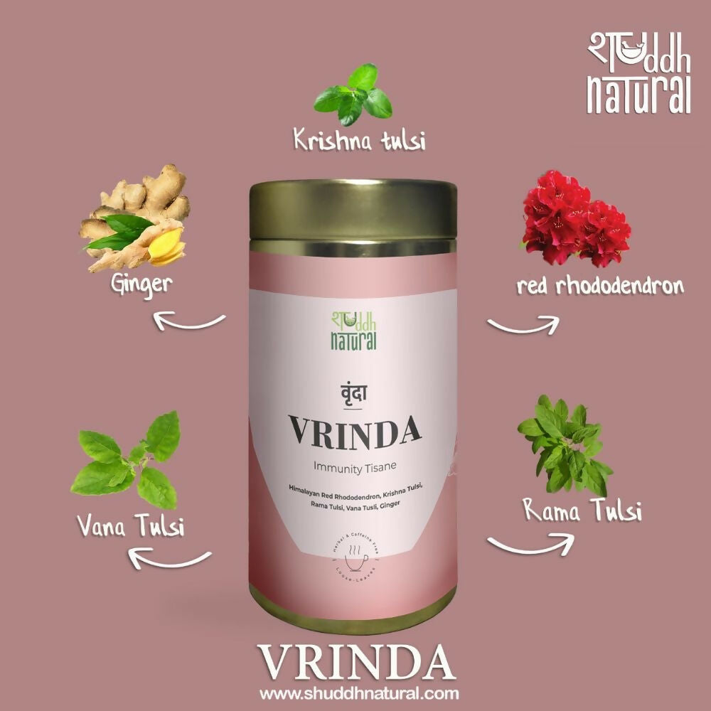 Shuddh Natural Cold Cough Relief Tea Vrinda Floral Tisane | Swadesiicart