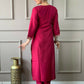 Partywear Designer Viscos Chanderi Maroon Stitched Suit With Dupatta - Tanisha | Swadesiicart