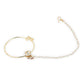Gold-Polished white kundan nosepin - Ruby Raang | Swadesiicart
