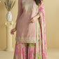Anaita Pink Chinon Readymade Sharara Suit with Embroidery Sequence Work