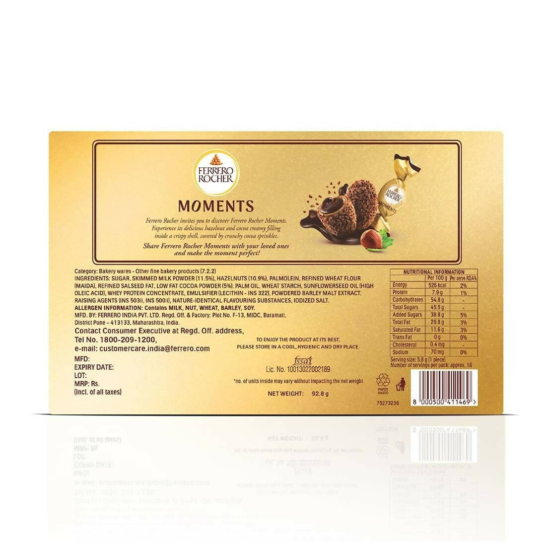 Ferrero Rocher Moments 8 pralines - Swadesiicart