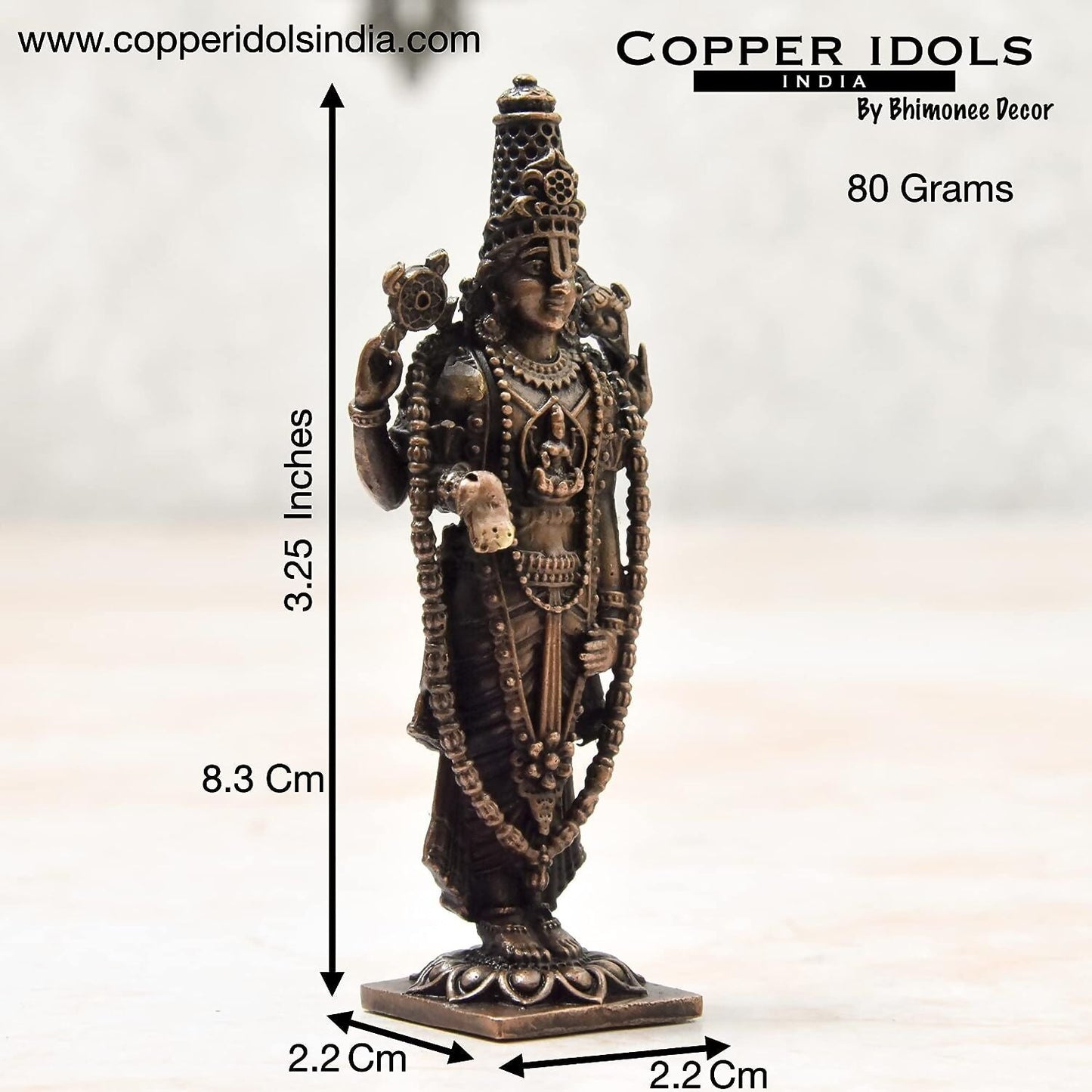 Bhimonee Decor Handmade Copper Balaji Idol - Swadesiicart