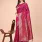Shree Shyam Fashion Lichi Silk Magenta Saree