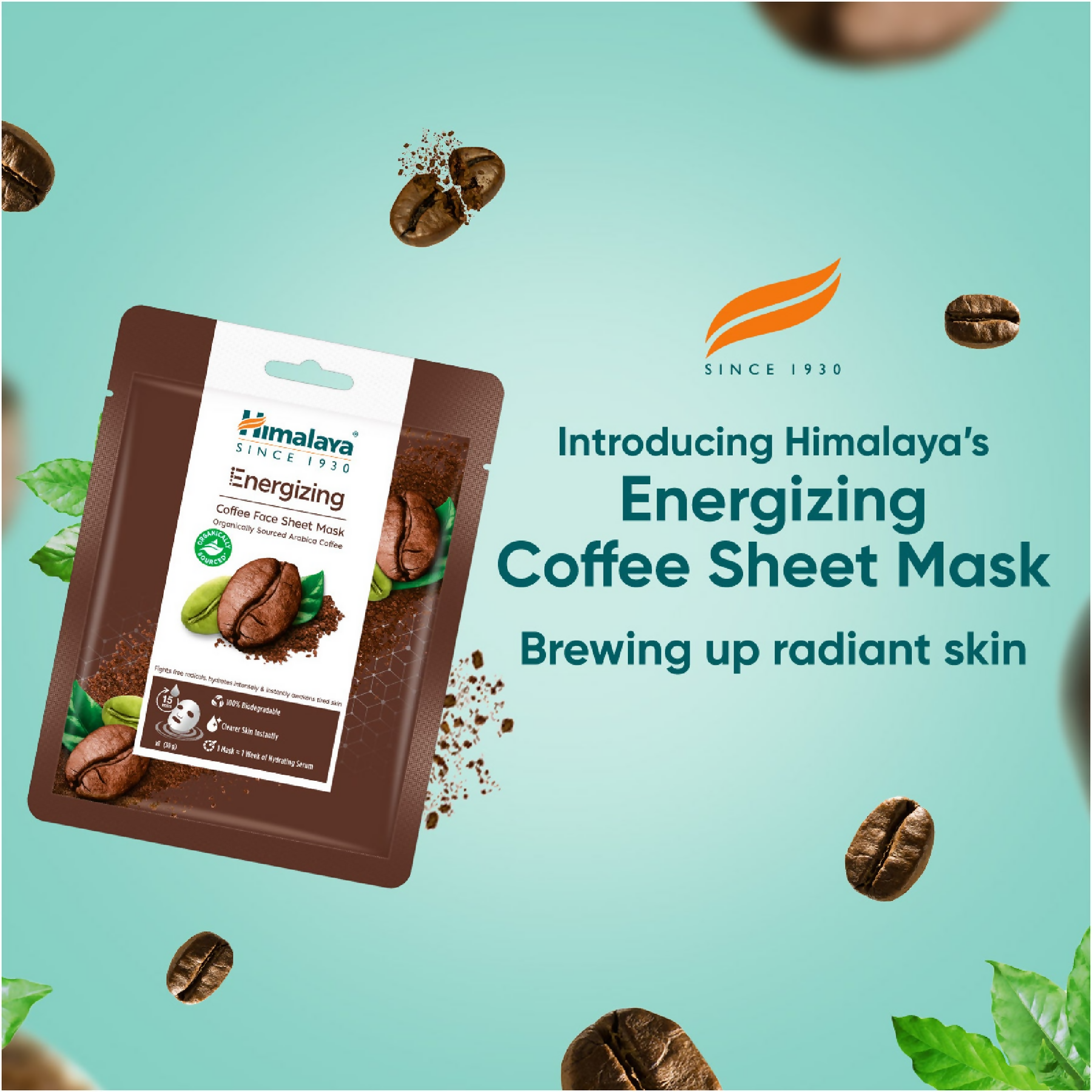 Himalaya Herbals Energizing Coffee Sheet Mask - Swadesiicart