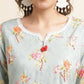 Blue Poly Rayon Floral Printed Straight Kurta - Prasuti