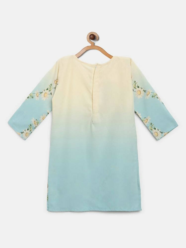 Ahalyaa Multi Crepe Printed Kids Kurta Sharara Sets With Dupatta For Girls | Swadesiicart