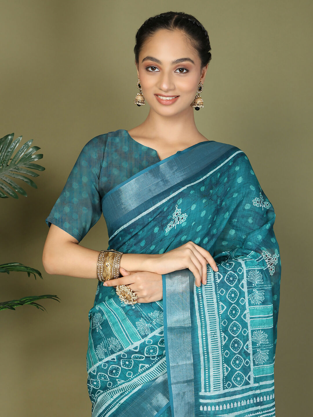 Shree Shyam Fashion Cotton Sky Blue Saree