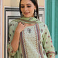 Juniper Women's Lime Green Cambric Floral Placement Printed Straight Fit Kurta Sets | Swadesiicart