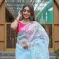 Vamsee Kiki Sky Organza Saree - Swadesiicart
