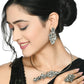 Mominos Fashion Johar Kamal Oxidised Silver-Plated Hasli Design Necklace Choker Set For Women | Swadesiicart