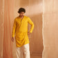 Mustard Viscose Chikankari Embroidery Work Men's Kurta Set - Mahotsav | Swadesiicart