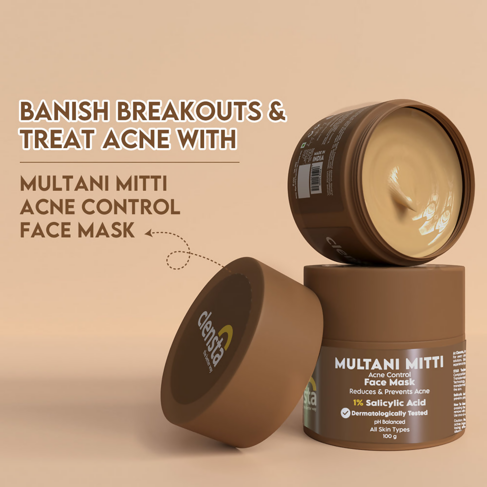 Clensta Multani Mitti Acne Control Face Mask | Swadesiicart