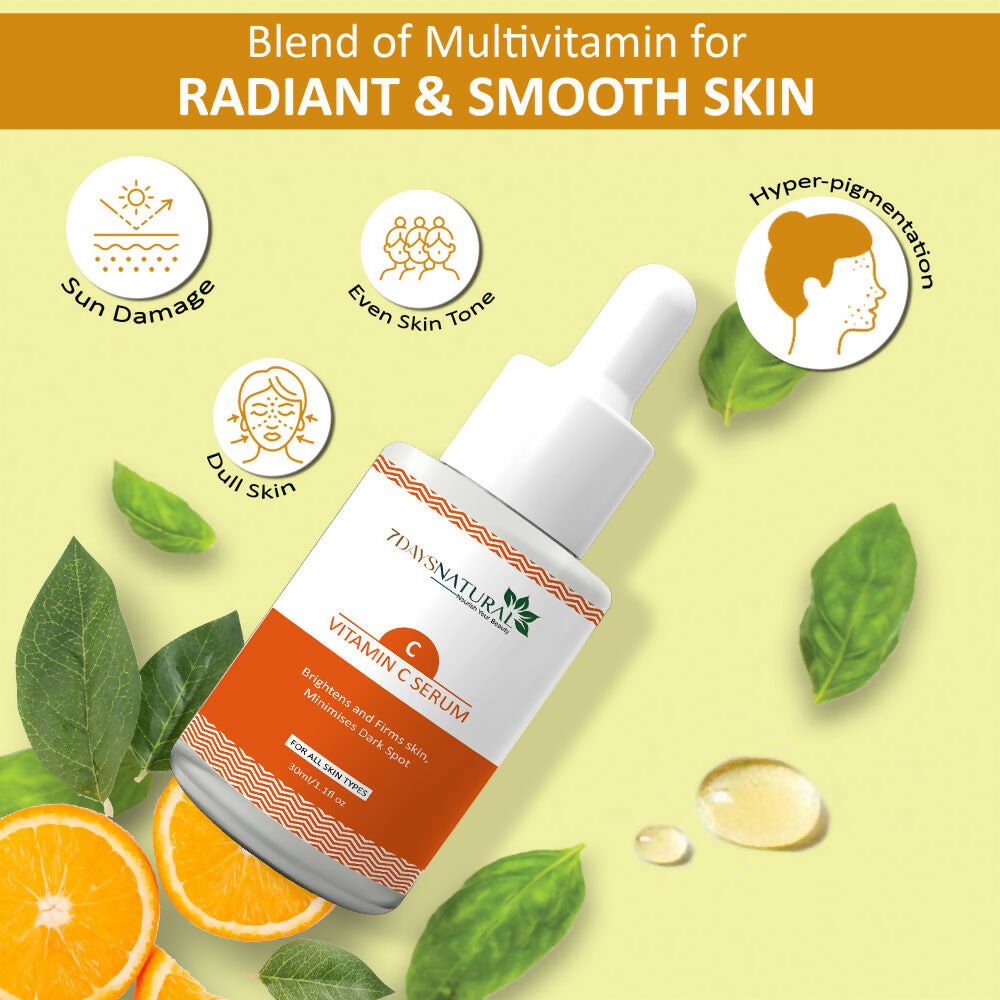 7 Days Vitamin C-Advance Radiance Booster Skin Brightening Face Glowing Serum - Swadesiicart