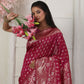 Shree Shyam Fashion Lichi Silk Wine Saree
