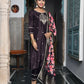 Vaasva Women's Silk Emboidered Solid Pant Set & Digital Printed Dupatta | Swadesiicart
