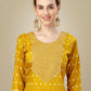Jyoti Fashion Women's Golden Silk Blend Embroidery & Sequence work Kurta with Trouser & Dupatta | Swadesiicart