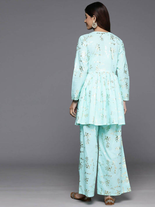Ahalyaa Women's Traditional Wear Co-ods - Blue | Swadesiicart
