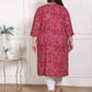 Miravan Women's Plus Size Bandhej Printed Rayon Kurta Magenta - Swadesiicart