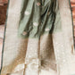 Joban Fashion Dusty Olive Banarasi Katan Pure Handloom Silk Saree | Swadesiicart