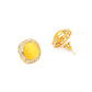 Yellow Stone Kundan Studs (yellow) - Ruby Raang | Swadesiicart