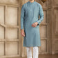 Raivat Ethnic Banarasi Art Silk Mirror Work Kurta Pajama In Grey Colour | Swadesiicart