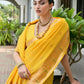 Vishnu Weaves Women's Yellow Paithani Silk Zari Woven Saree with Blouse - Swadesiicart