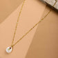 Antique Finish White Crystal Necklace - Ruby Raang