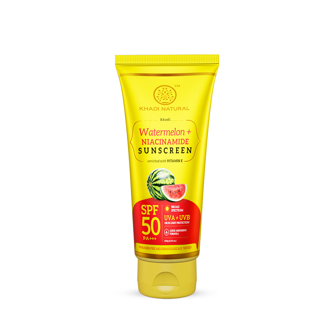 Khadi Natural Watermelon + Niacinamide Sunscreen Aqua Gel SPF 50 PA+++ 100gm Sale