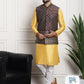 Sojanya Ethnic Motifs Printed Regular Kurta & Pyjamas With Nehru Jacket | Swadesiicart