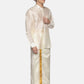 Sethukrishna Men Cream Art Silk Gold Zari Border Dhoti | Swadesiicart