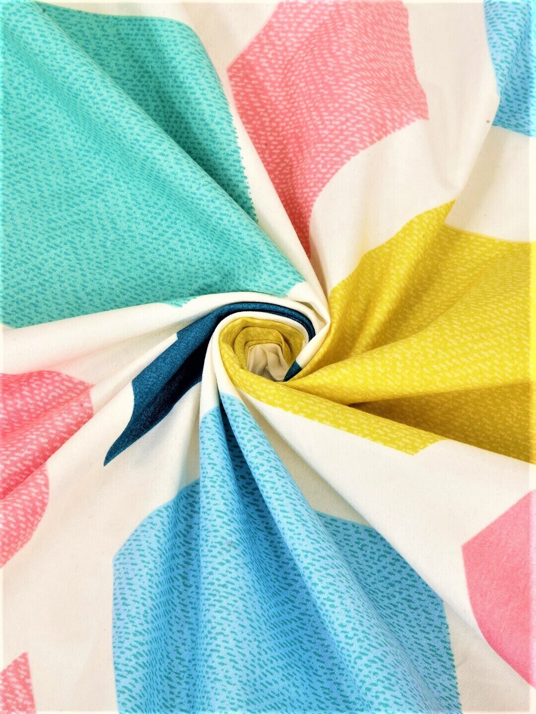 Home Sizzler Blue & Yellow Geometric 210 TC Single Bedsheet with 1 Pillow Covers - Swadesiicart