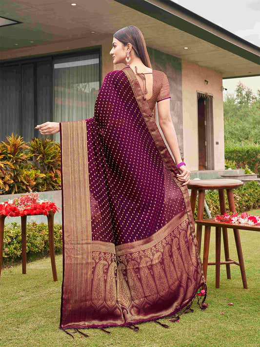 Tikhi Imli Embellished Zari Art Silk Saree | Swadesiicart