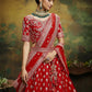 House of Panchhi Red Pure Silk Moti & Zarkan heavy embroidery Lehenga choli & Dupatta | Swadesiicart