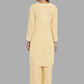 ADA Ethnic Motifs Embroidered Chikankari Straight Kurta with Palazzos | Swadesiicart