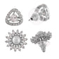 Shoshaa Set of 2 Silver-Toned Ad Stones Contemporary Studs Earrings - Swadesiicart