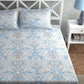 CHHAVI INDIA Blue & White Ethnic Motifs 210 TC King Bedsheet with 2 Pillow Covers - Swadesiicart