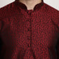 Sojanya Men Maroon Printed Straight Kurta | Swadesiicart