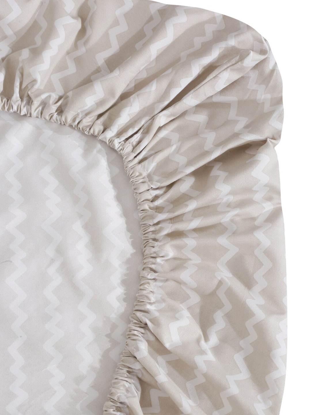 KLOTTHE Abstract-Printed 300TC Fitted King Bedsheet With 2 Pillow Covers - Swadesiicart